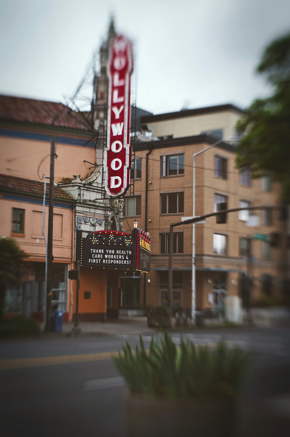 a building with a sign that says hollywood