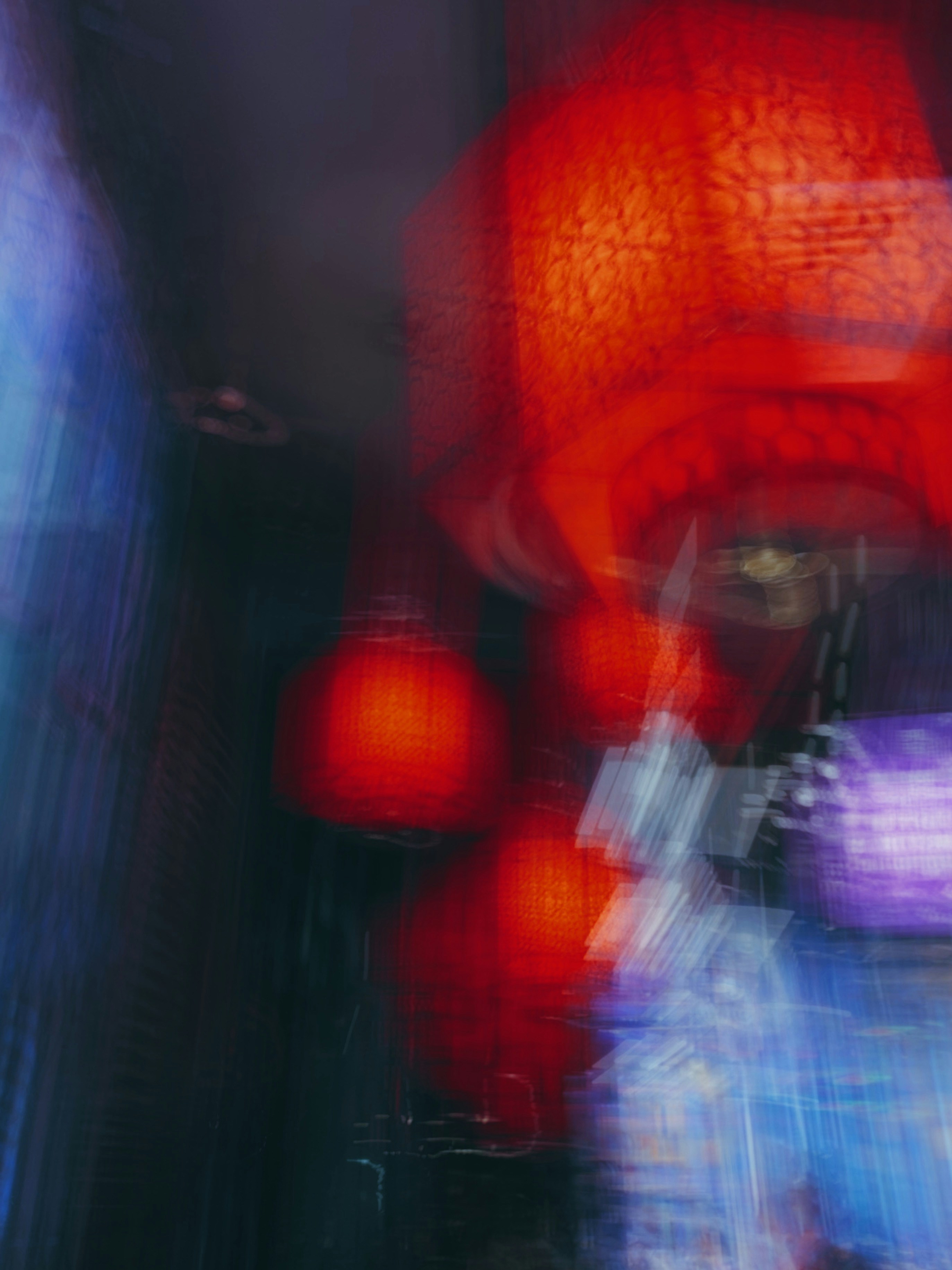 red and orange light fixture