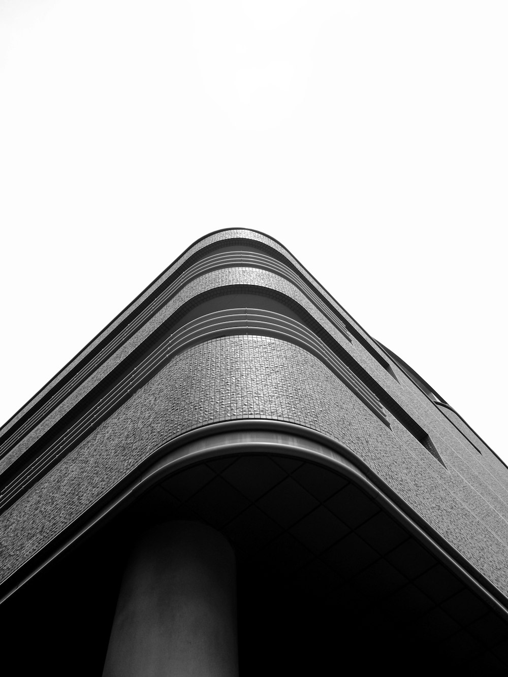 black and white concrete building