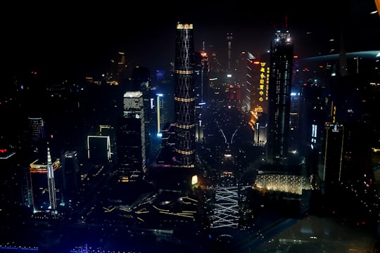 city skyline during night time in Guangzhou China
