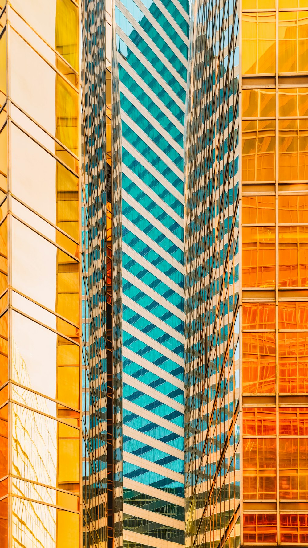 blue and white glass walled building