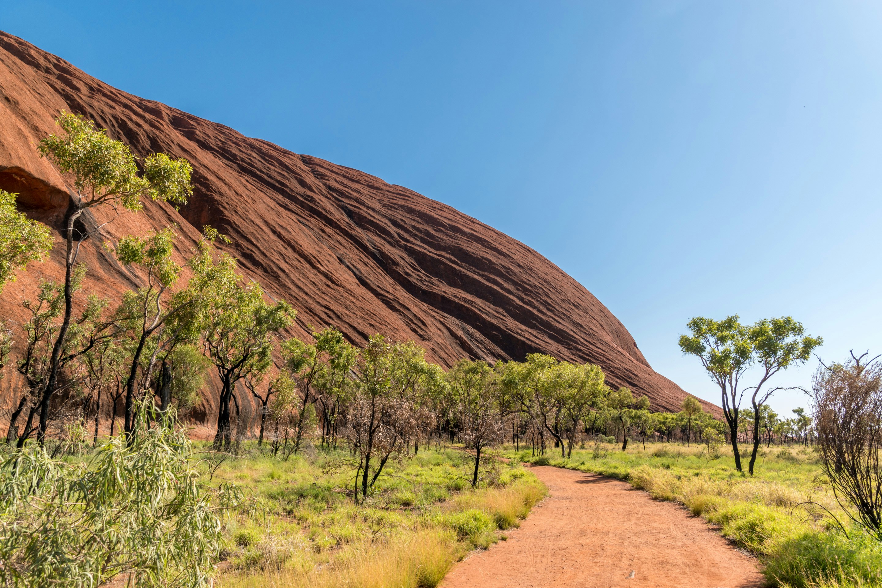 brown mountain under blue sky during daytime, Uluru, Australia