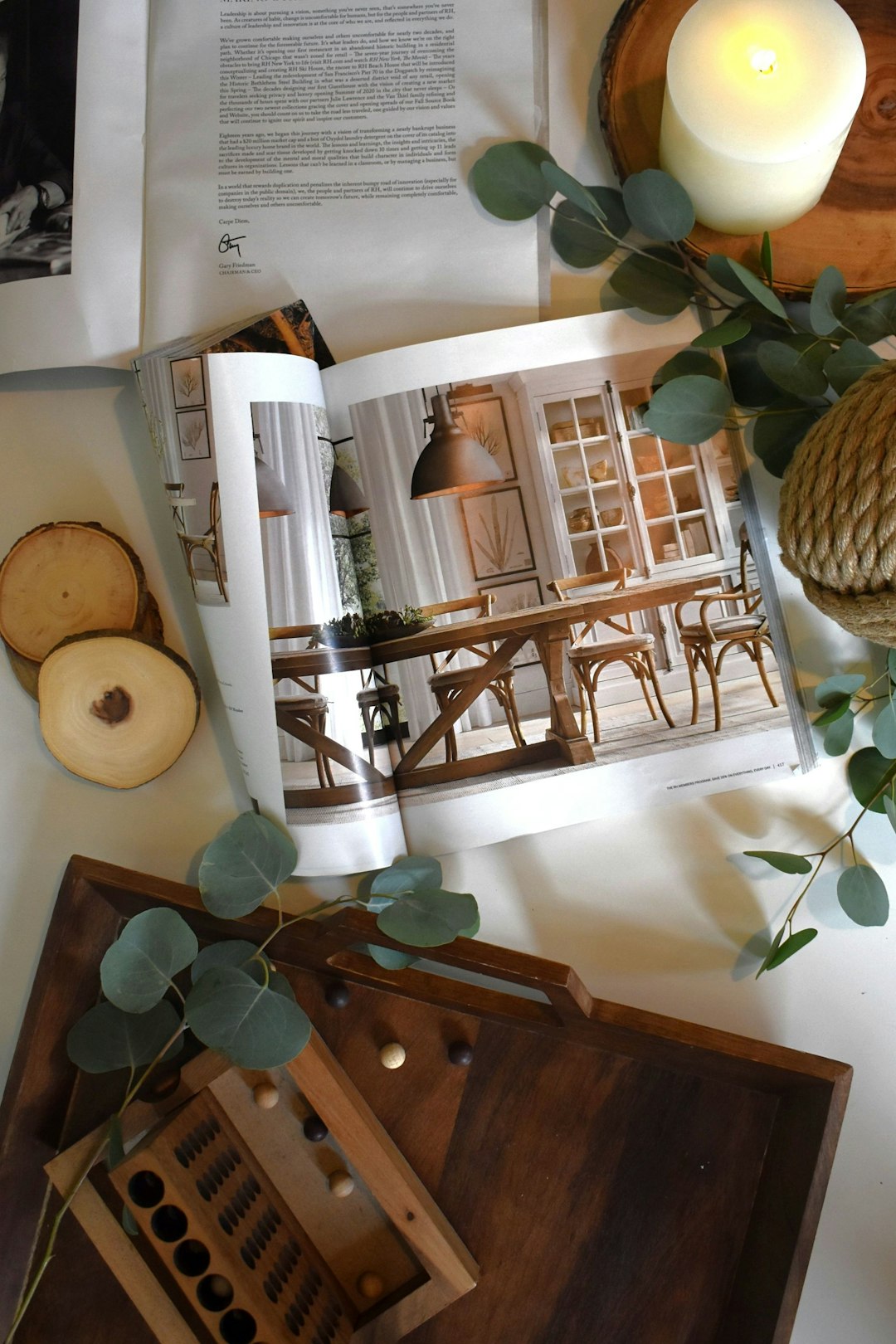 brown wooden round table with chairs