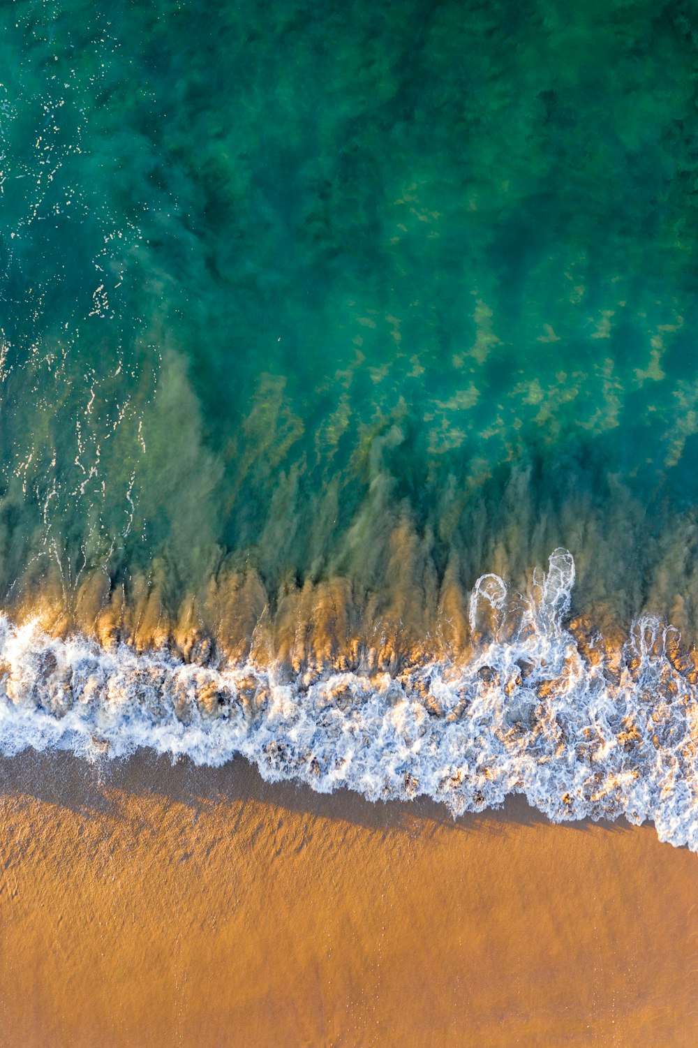 aerial view of sea waves