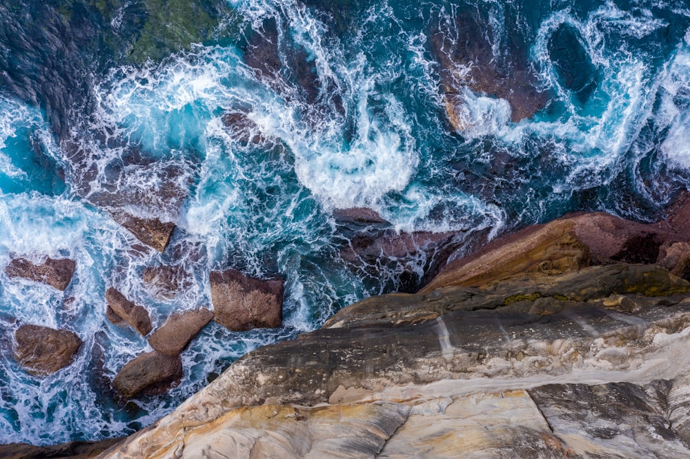 brown and white rock formation