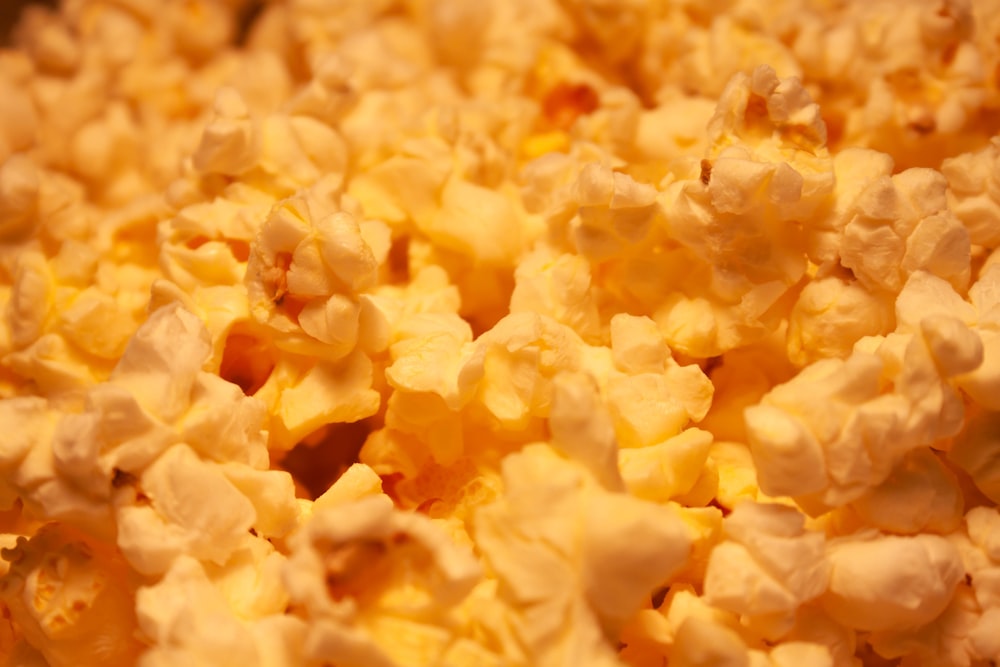 white popcorn in close up photography