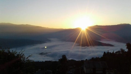 green trees and mountains during sunrise in Kalimpong India