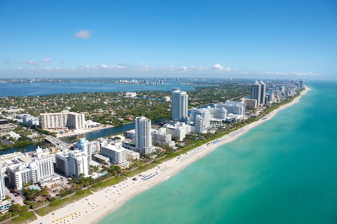 Miami, Beach, sun, ocean, Aerial, Sand, Beaches, buildings