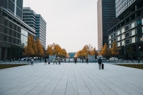 people walking on sidewalk near high rise buildings during daytime