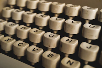 white and black typewriter keys