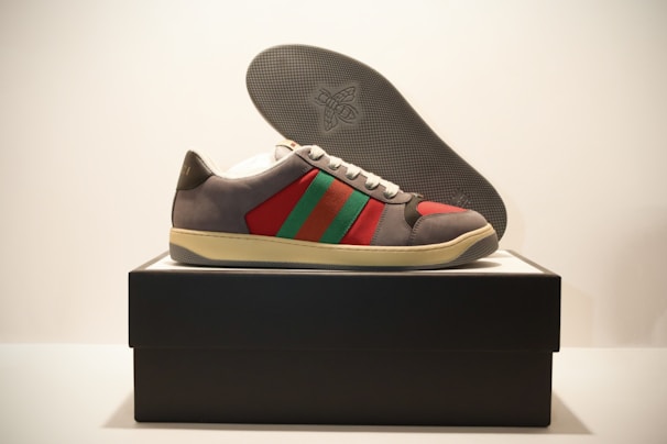 black and white nike sneaker in box