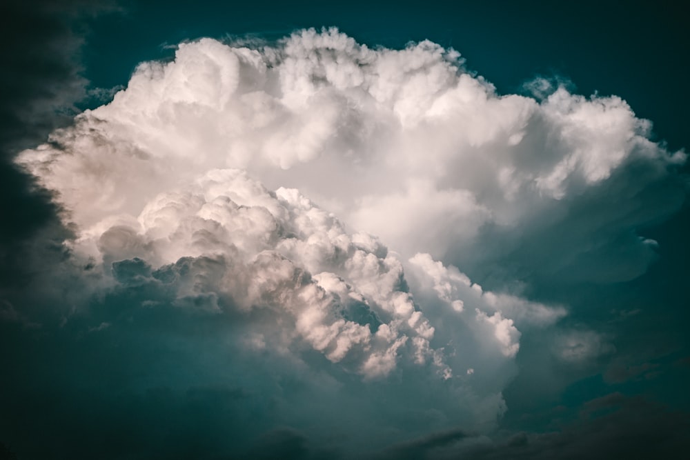 white clouds and blue sky