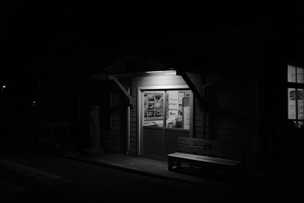 grayscale photo of a building