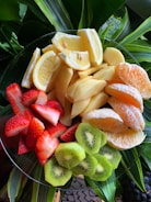 sliced strawberries and sliced apples