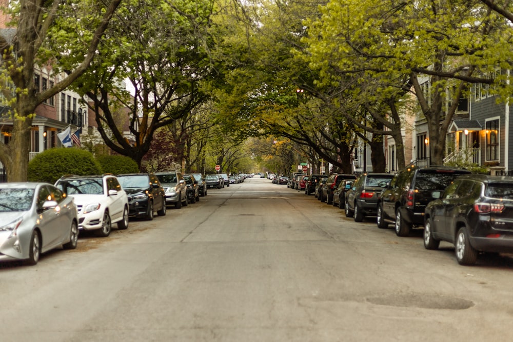 cars parked on side of the road during daytime