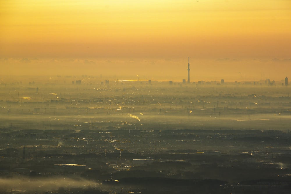 city skyline during golden hour