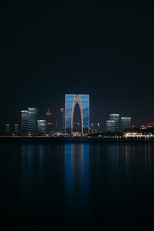 city skyline during night time in Suzhou China