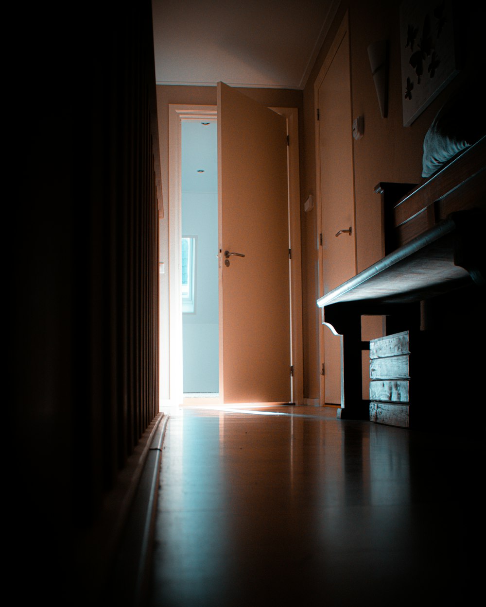 white wooden door near brown wooden table