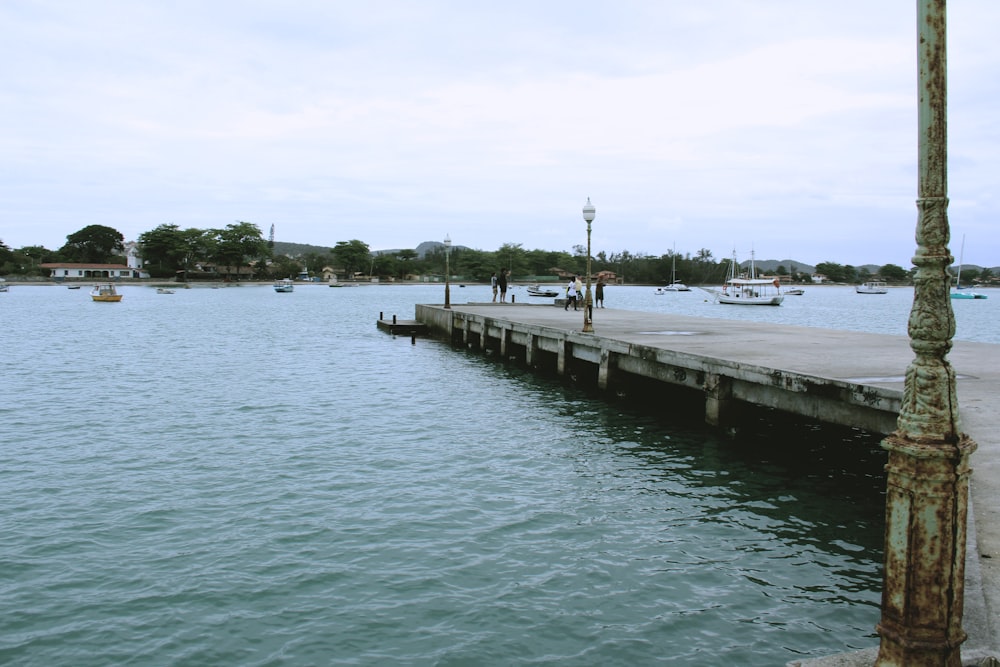 brown wooden dock on body of water during daytime