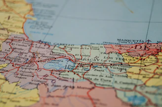 white and red map chart