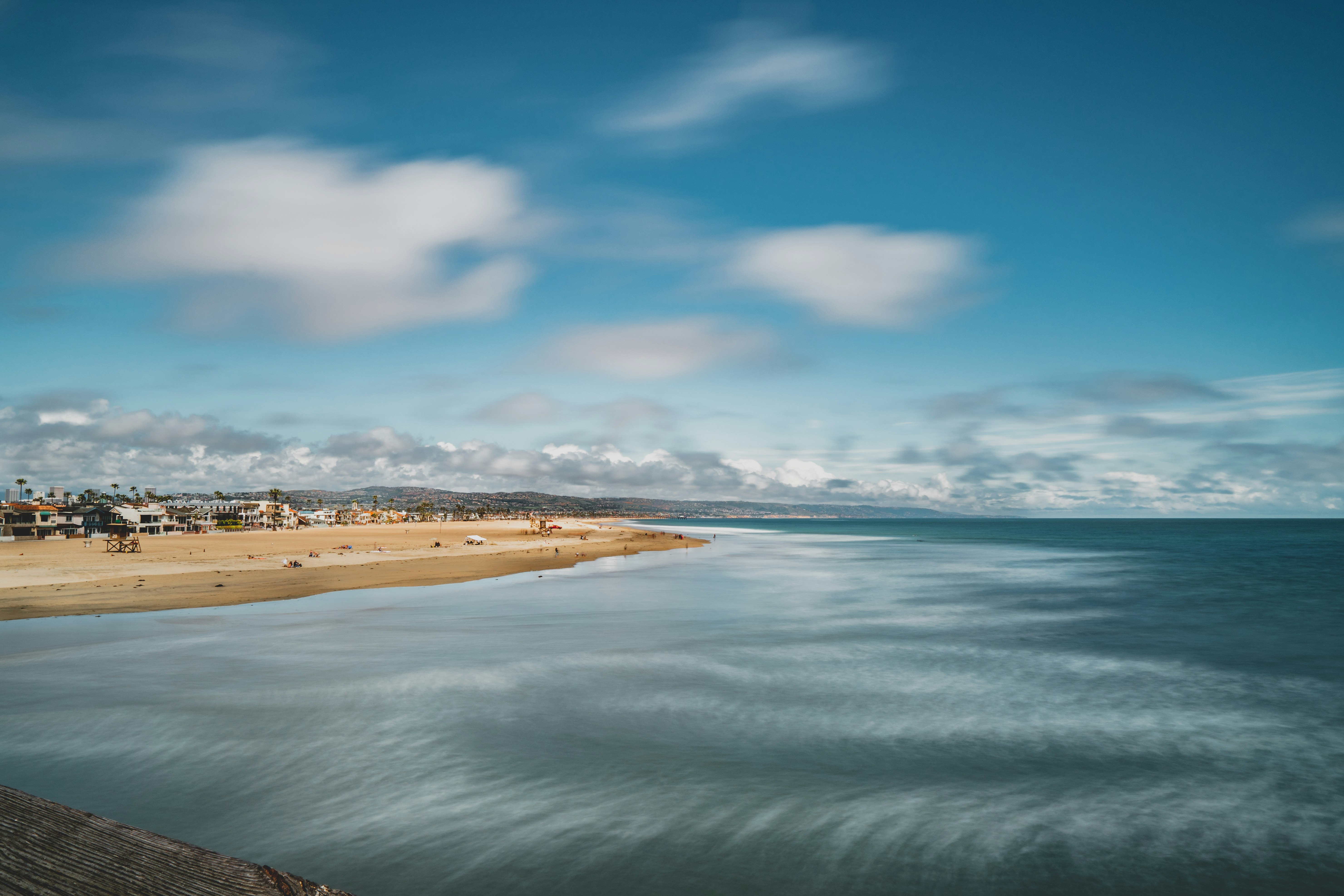 blue sky and white clouds over the sea