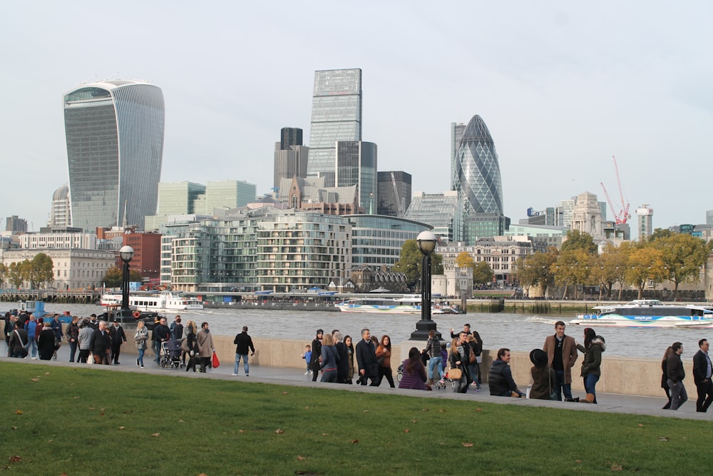 people on green grass field near city buildings during daytime