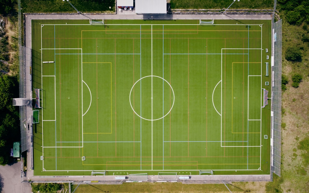 green and white soccer field