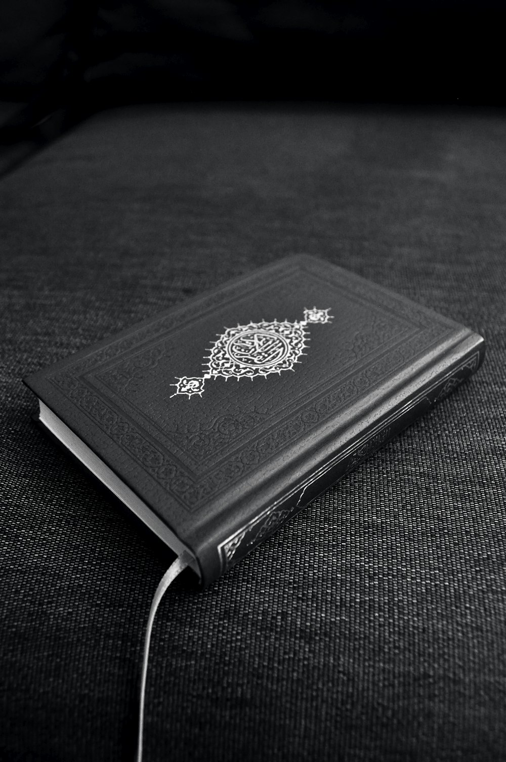 black and white hardbound book