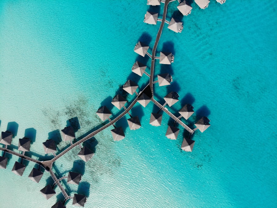 Fiji beach with palm trees and turquoise water