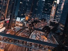 people walking on street during night time