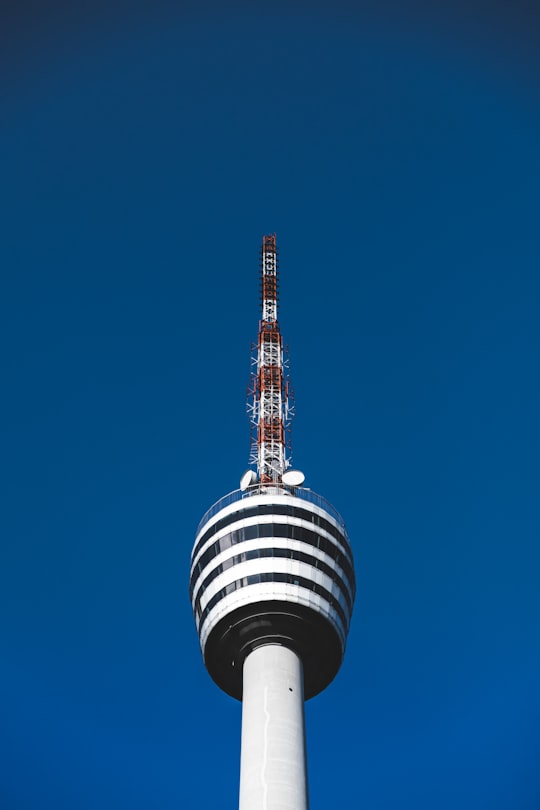 white and black tower under blue sky during daytime in T.V. Tower Stuttgart Germany Germany