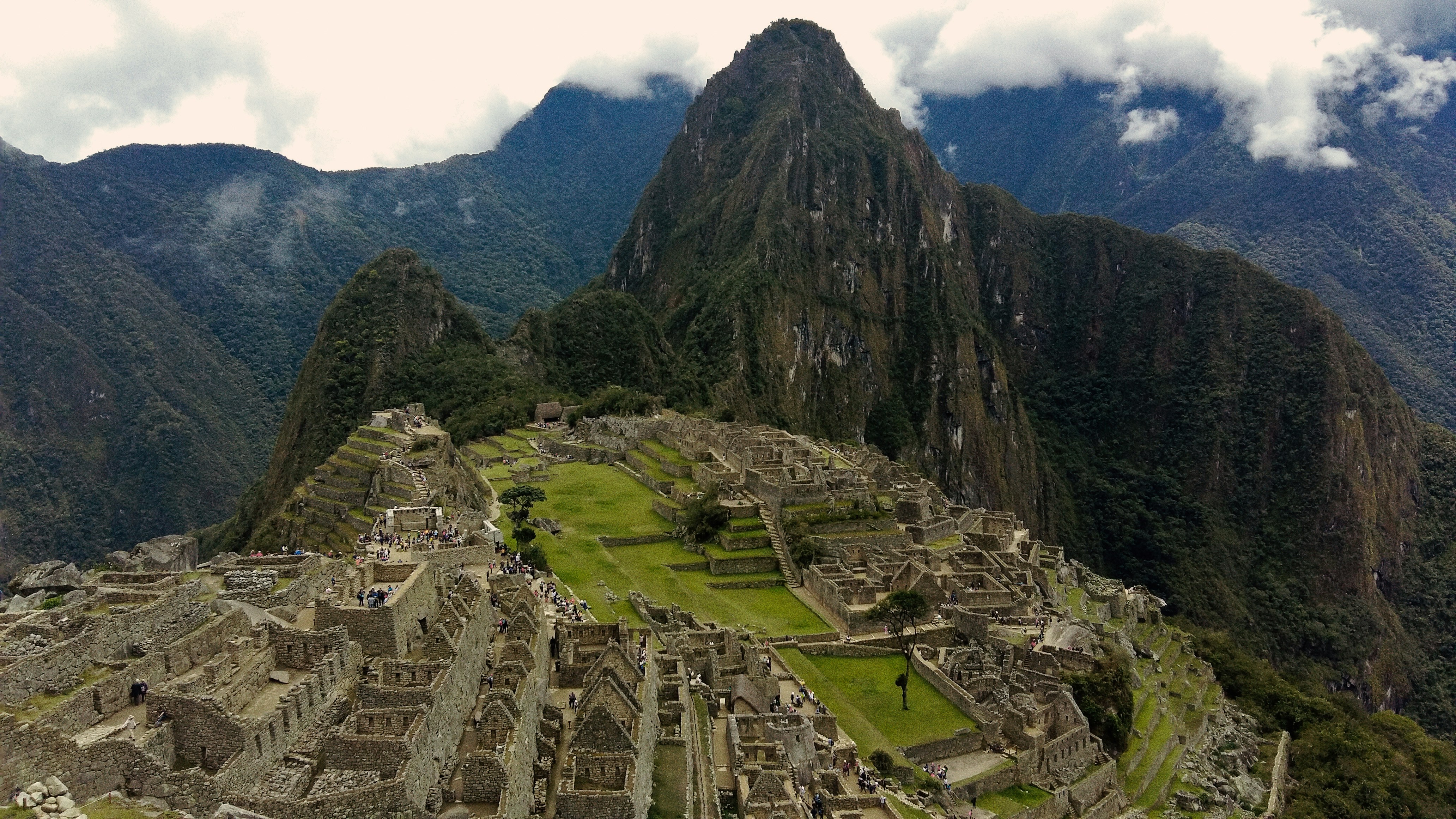 aerial view of city near mountain during daytime, Machu Picchu view.