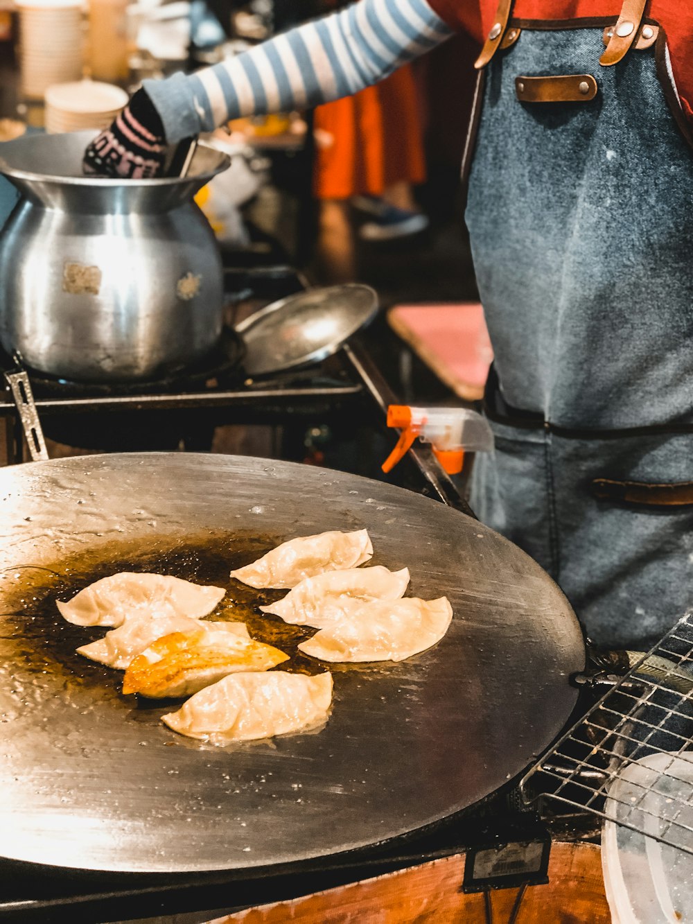 fried food on black frying pan