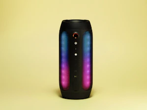 black and red lg portable speaker