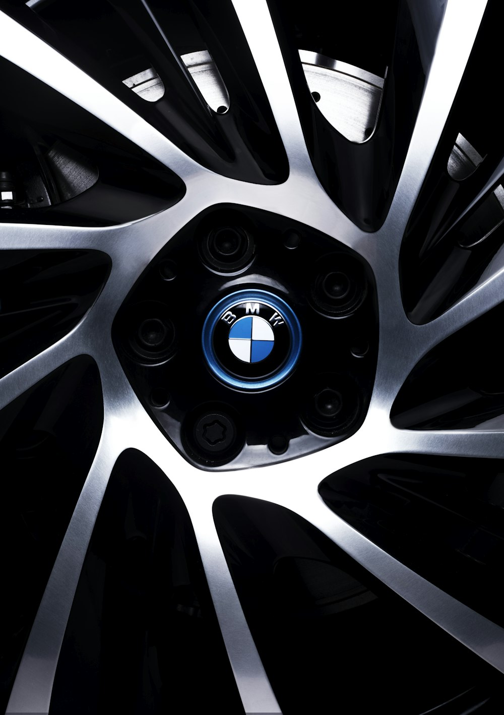 black and silver bmw wheel