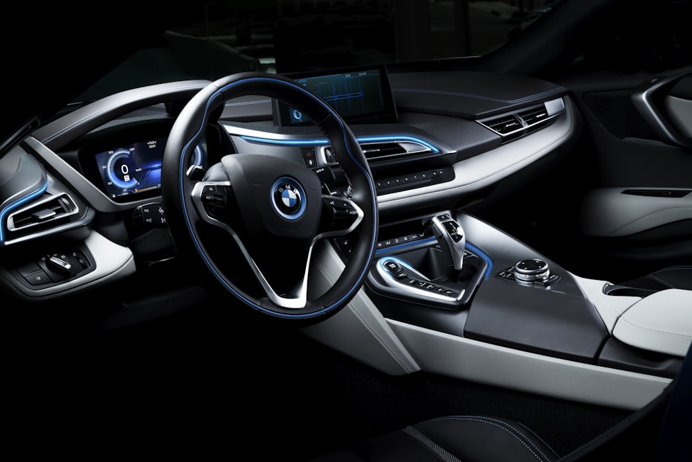 black and silver mercedes benz steering wheel