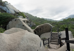 Stunning landscape with a winding pathway surrounded by natural stone.