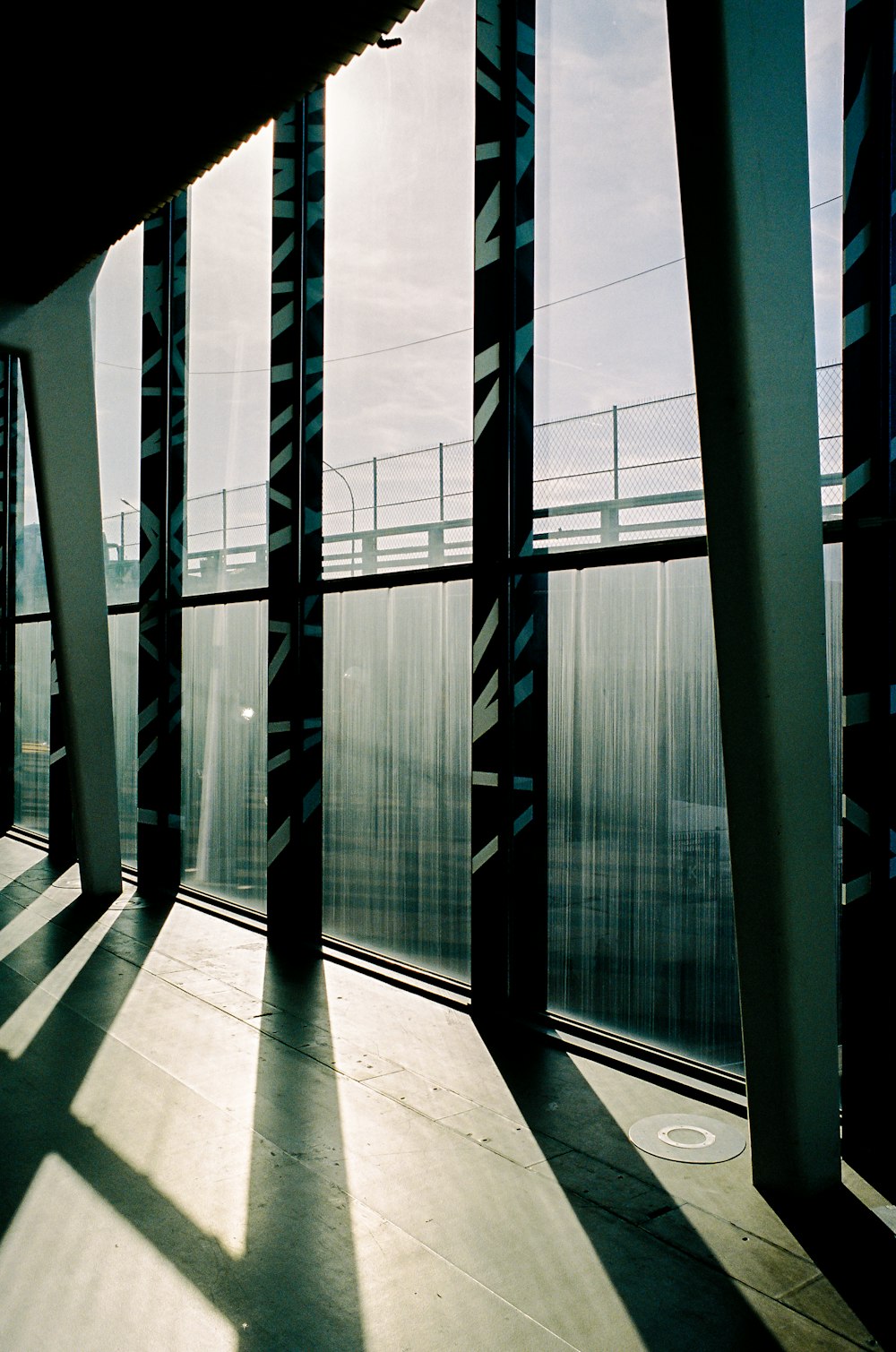 blue and white glass walled building