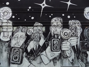 black and white graffiti on wall