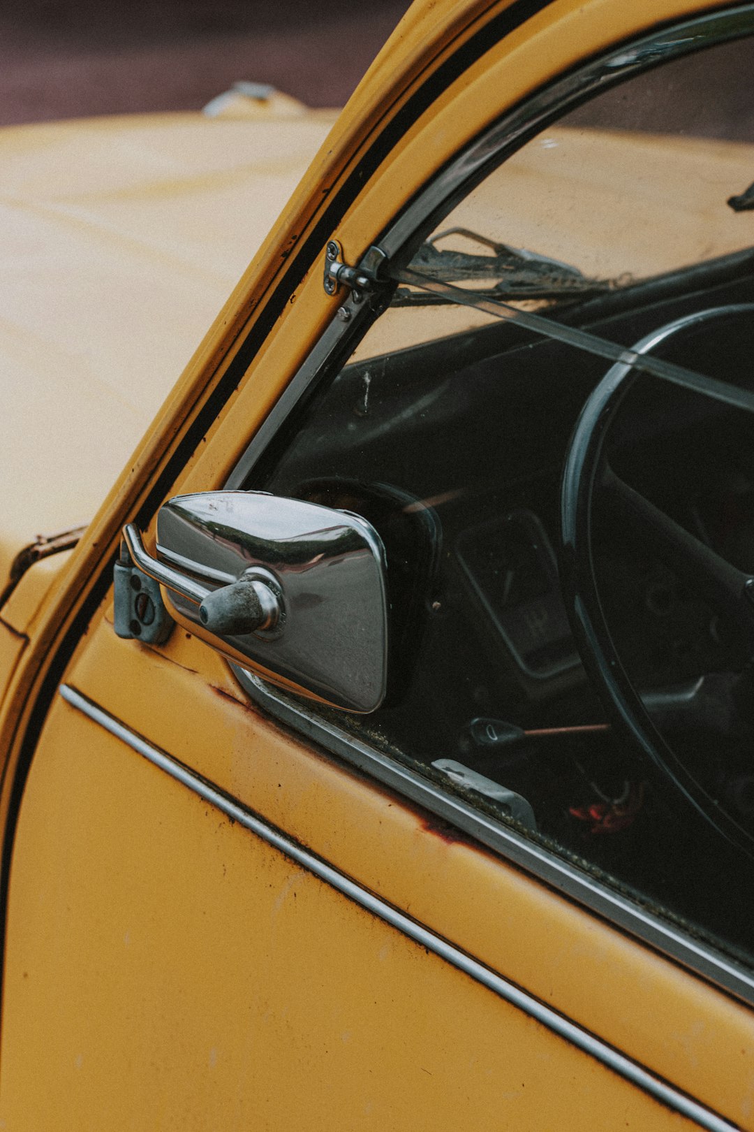 yellow and black car door