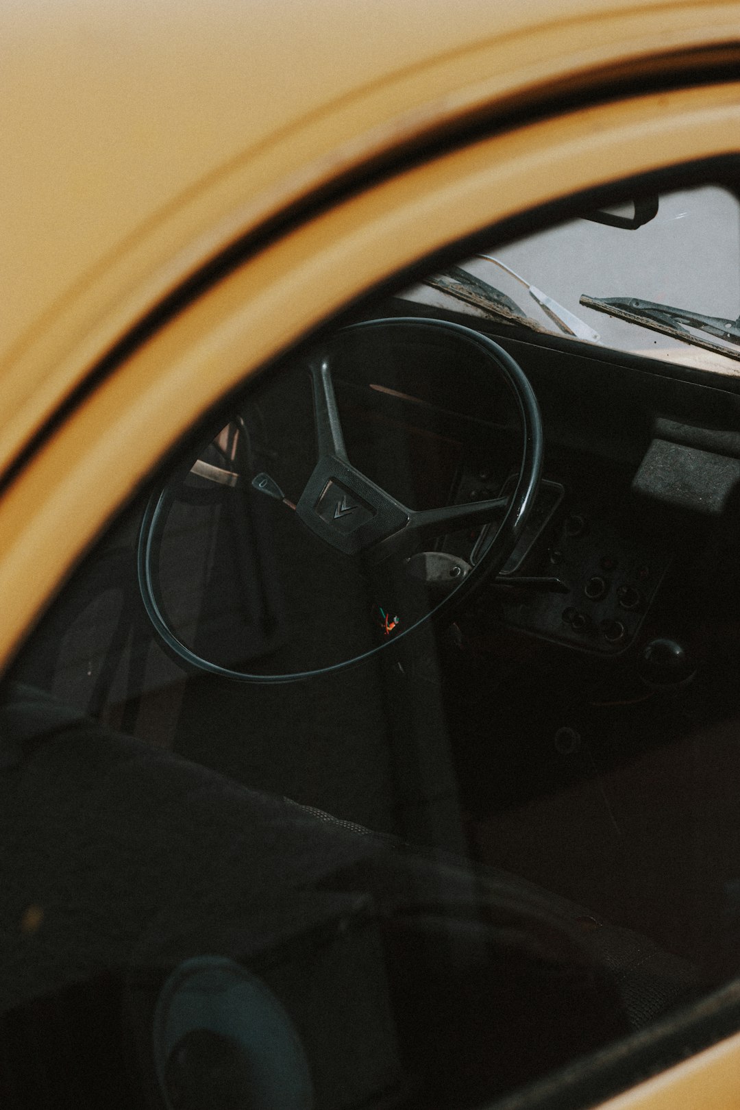 black and yellow car door