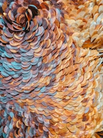 brown and blue abstract painting