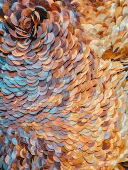 brown and blue abstract painting