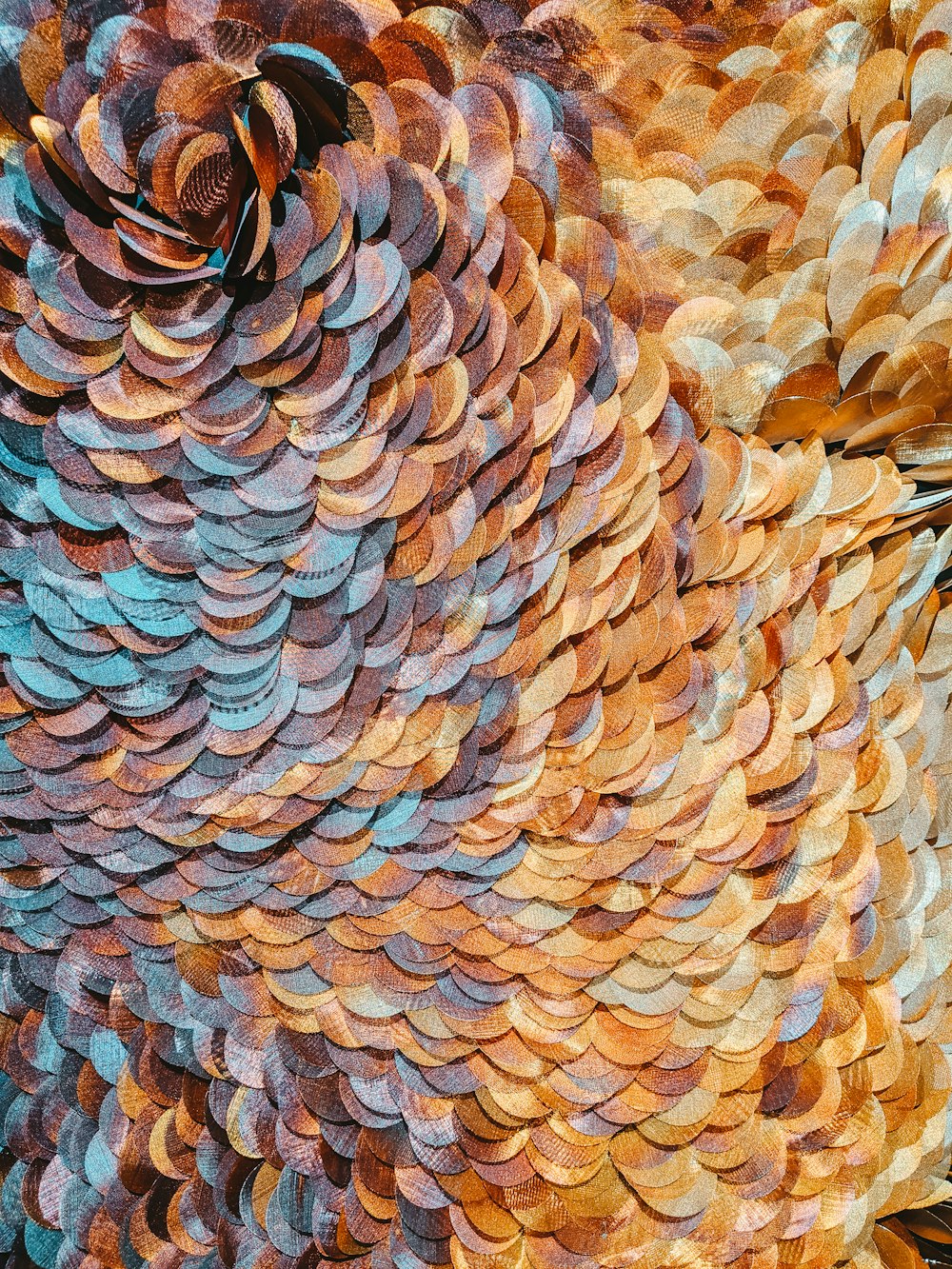 brown and blue abstract painting