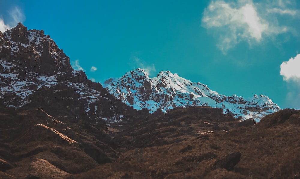 snow covered mountain under blue sky during daytime