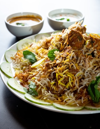 cooked food on white ceramic plate