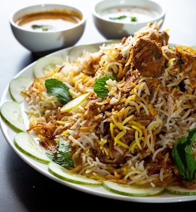 cooked food on white ceramic plate