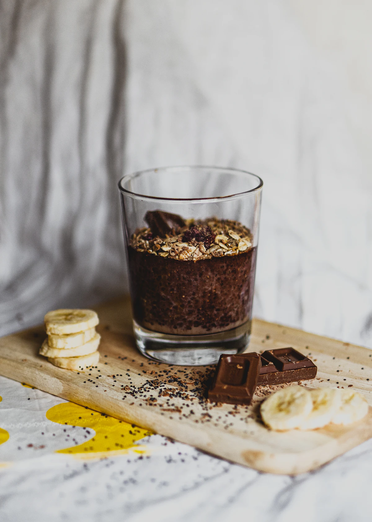 Bolo individual de banana com aveia e cacau