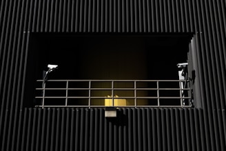 black and white photo of staircase