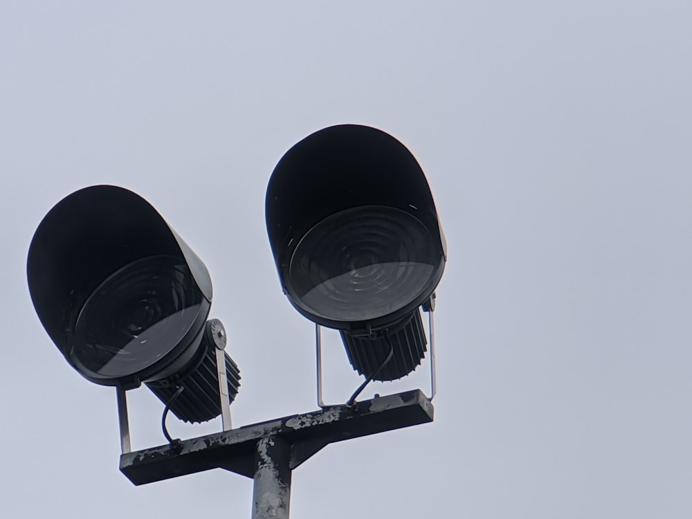 black and white street light